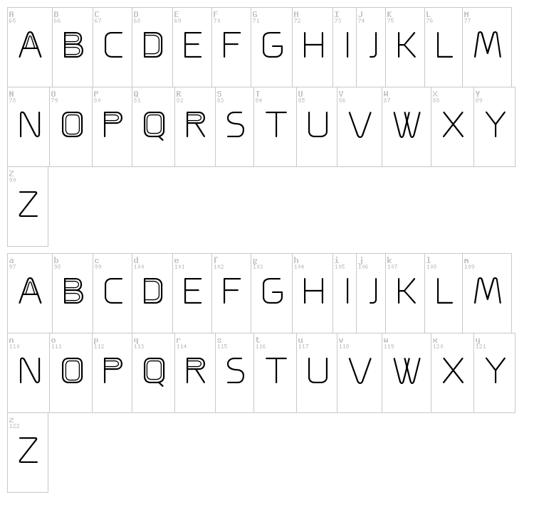 A Cappella font map